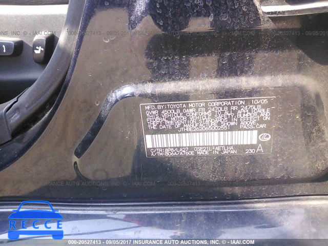 2006 LEXUS IS 350 JTHBE262065002551 зображення 8