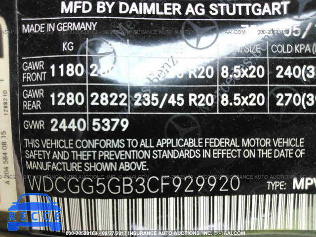 2012 Mercedes-benz GLK 350 WDCGG5GB3CF929920 image 8