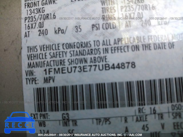 2007 Ford Explorer 1FMEU73E77UB44878 image 8