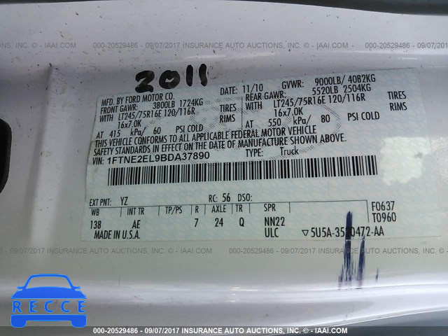 2011 Ford Econoline 1FTNE2EL9BDA37890 image 8