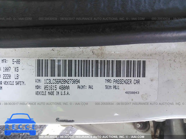 2008 CHRYSLER SEBRING 1C3LC56R28N273094 image 8