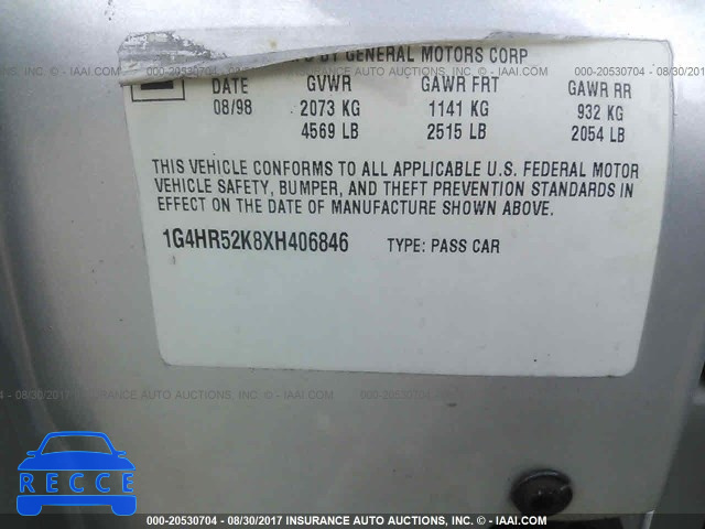 1999 Buick Lesabre LIMITED 1G4HR52K8XH406846 image 8