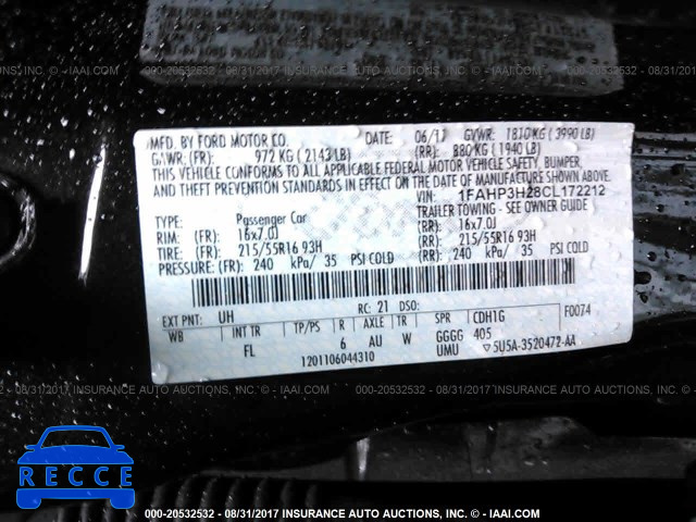 2012 Ford Focus 1FAHP3H28CL172212 image 8