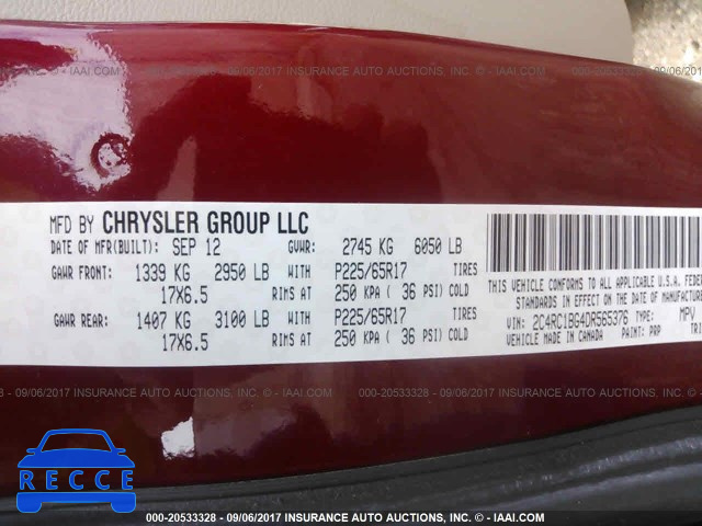 2013 Chrysler Town and Country 2C4RC1BG4DR565376 image 8