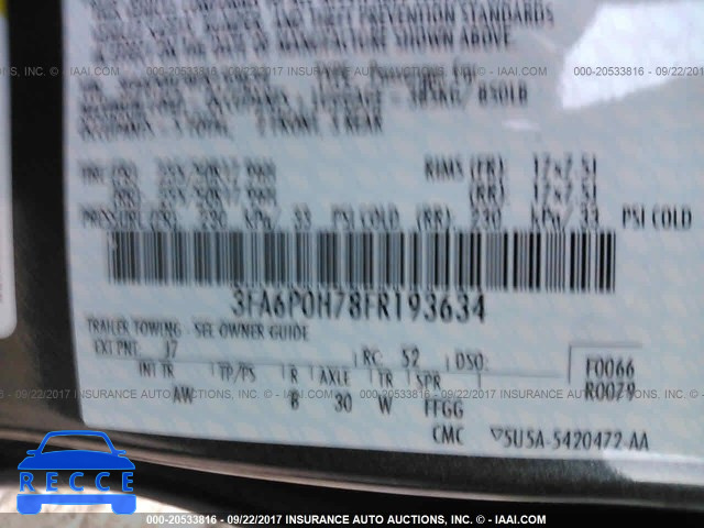 2015 Ford Fusion 3FA6P0H78FR193634 image 8