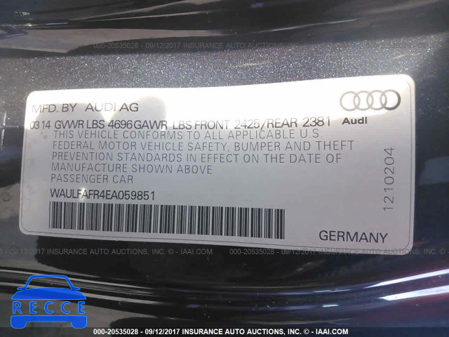2014 Audi A5 PREMIUM PLUS WAULFAFR4EA059851 image 8