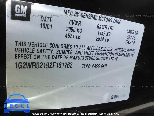 2002 Pontiac Grand Prix GTP 1G2WR52192F161762 image 8