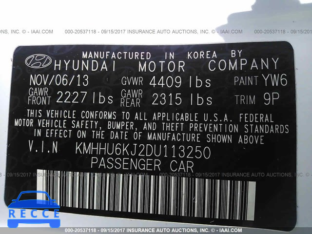2013 Hyundai Genesis Coupe 3.8L KMHHU6KJ2DU113250 Bild 8