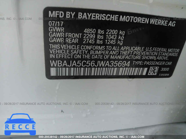 2018 BMW 530 XI WBAJA5C56JWA35694 image 8