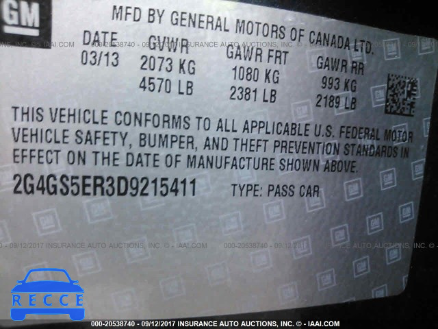 2013 Buick Regal 2G4GS5ER3D9215411 image 8