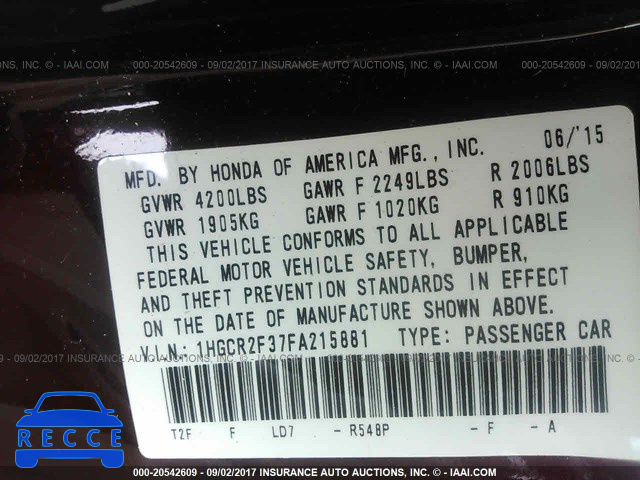 2015 Honda Accord 1HGCR2F37FA215881 image 8