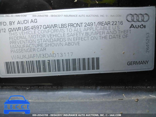 2013 AUDI A3 PREMIUM PLUS WAUKJAFM3DA013117 image 8