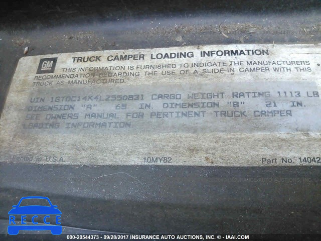 1990 GMC Sierra C1500 1GTDC14K4LZ550831 image 8