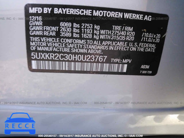 2017 BMW X5 5UXKR2C30H0U23767 image 8