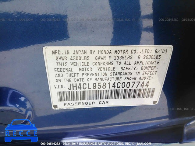 2004 Acura TSX JH4CL95814C007744 Bild 8