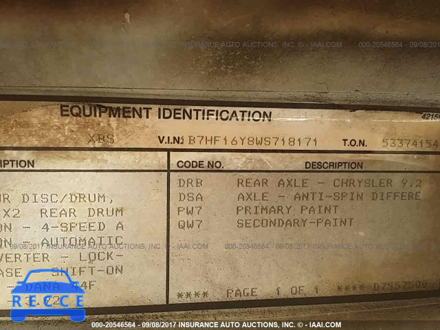 1998 Dodge RAM 1500 1B7HF16Y8WS718171 image 8