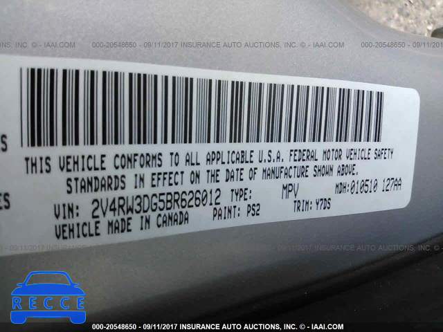 2011 Volkswagen Routan SE 2V4RW3DG5BR626012 image 8