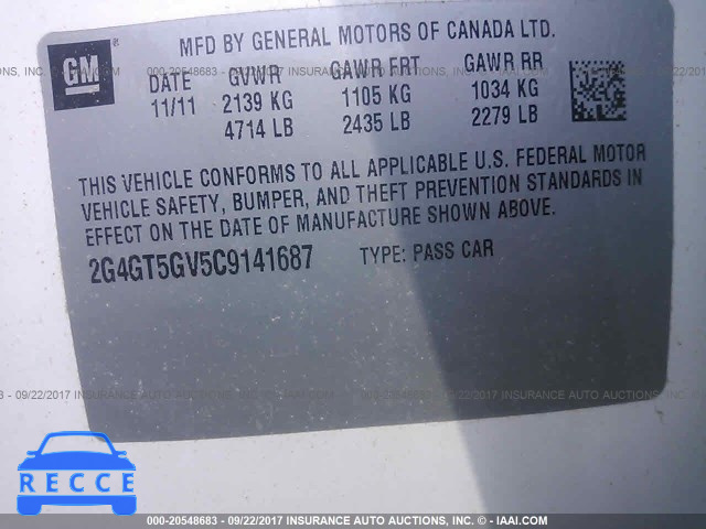 2012 Buick Regal 2G4GT5GV5C9141687 image 8