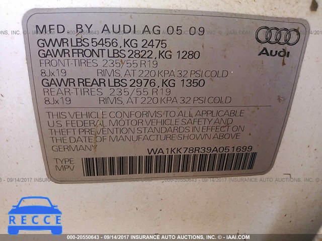 2009 Audi Q5 3.2 WA1KK78R39A051699 image 8