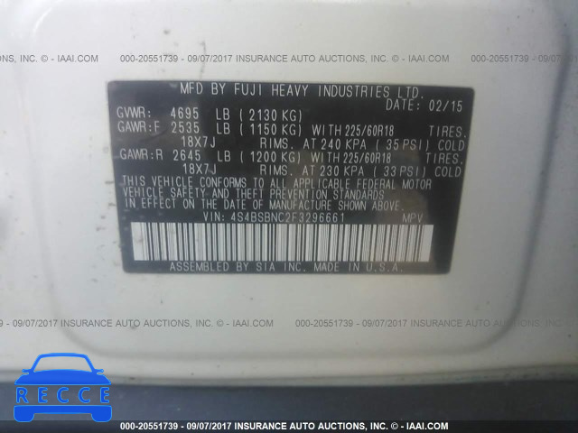 2015 Subaru Outback 2.5I LIMITED 4S4BSBNC2F3296661 image 8