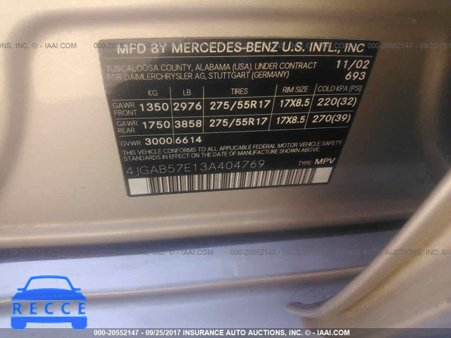2003 Mercedes-benz ML 350 4JGAB57E13A404769 image 8