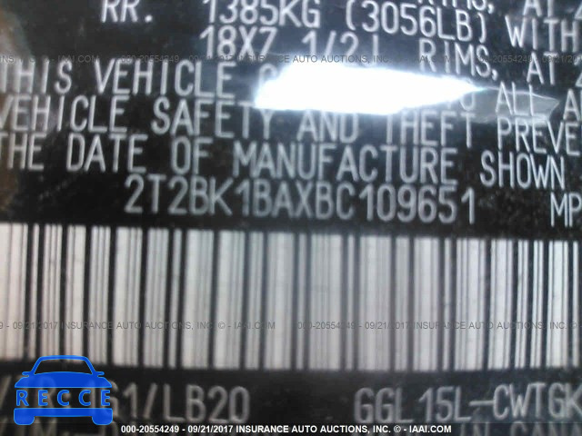 2011 Lexus RX 350 2T2BK1BAXBC109651 image 8