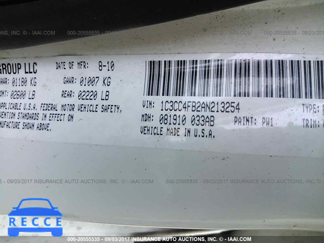 2010 Chrysler Sebring TOURING 1C3CC4FB2AN213254 зображення 8