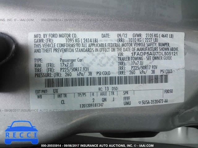 2013 Ford C-max SE 1FADP5AU7DL505121 зображення 8