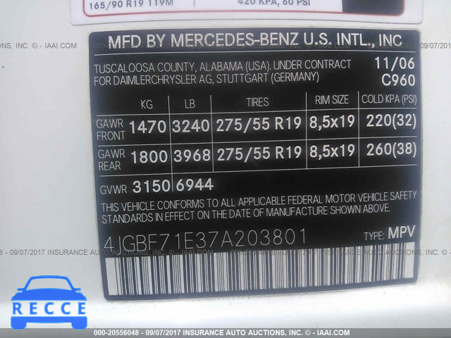 2007 Mercedes-benz GL 450 4MATIC 4JGBF71E37A203801 Bild 8