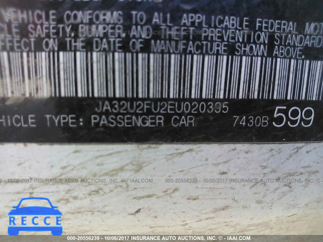 2014 Mitsubishi Lancer JA32U2FU2EU020395 Bild 8