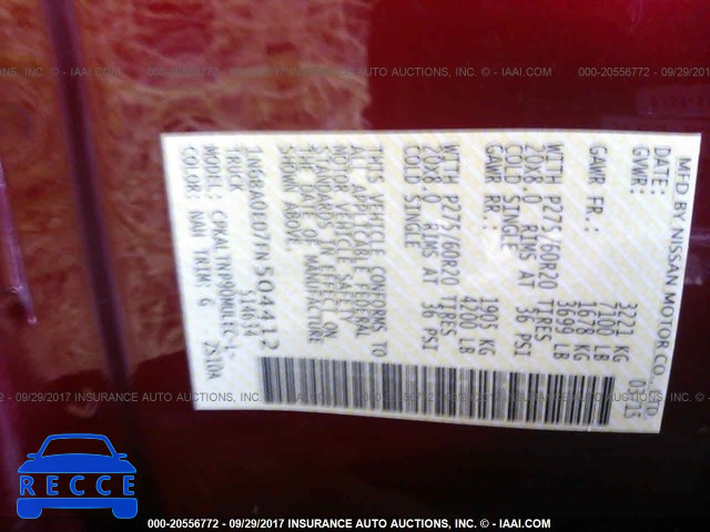 2015 Nissan Titan S/SV/SL/PRO-4X 1N6BA0ED7FN504412 image 8