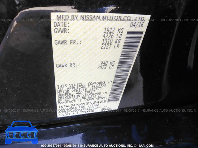 2016 Nissan Altima 1N4AL3APXGN358489 image 8