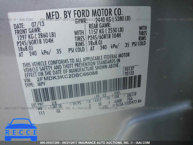 2013 Ford Edge 2FMDK3KC2DBC66088 image 8