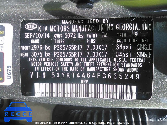 2015 KIA Sorento 5XYKT4A64FG635249 image 8