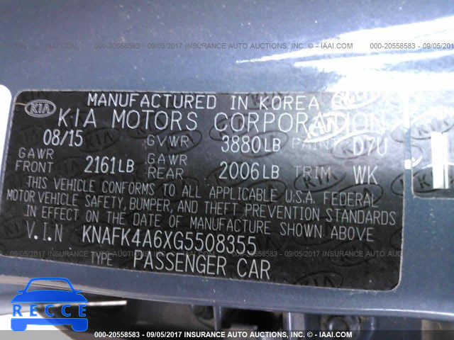 2016 KIA Forte KNAFK4A6XG5508355 image 8