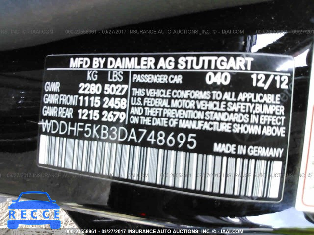 2013 Mercedes-benz E 350 WDDHF5KB3DA748695 image 8