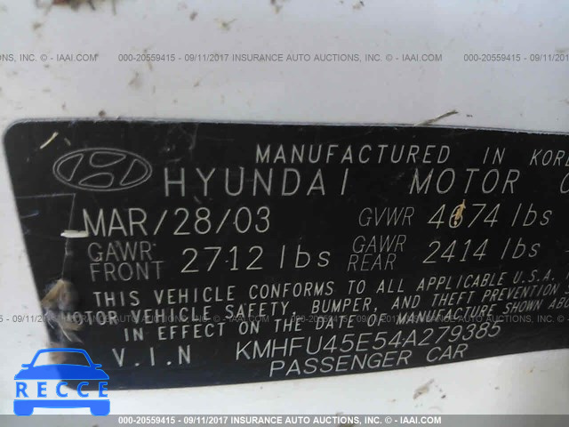 2004 Hyundai XG 350 KMHFU45E54A279385 image 8