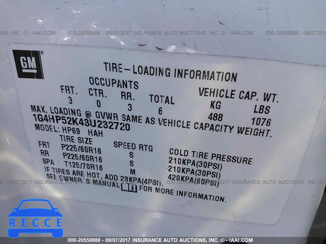 2003 Buick Lesabre 1G4HP52K43U232720 image 8