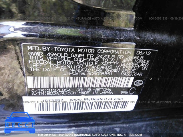 2013 Lexus GS 350 JTHCE1BL5D5008551 image 8