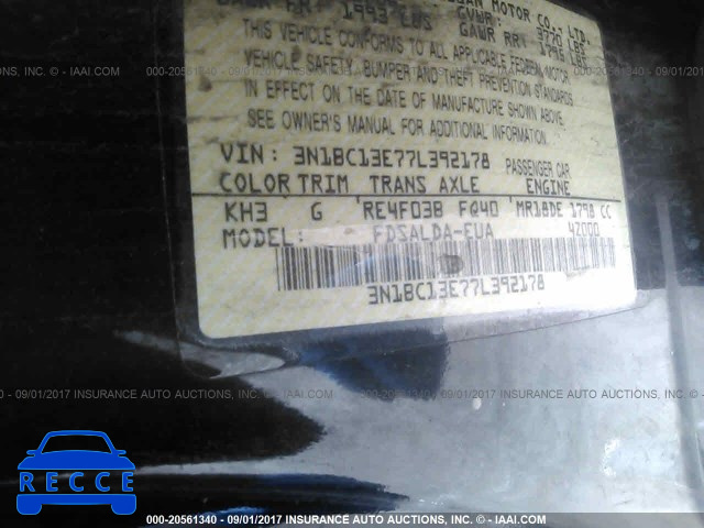 2007 NISSAN VERSA 3N1BC13E77L392178 image 8