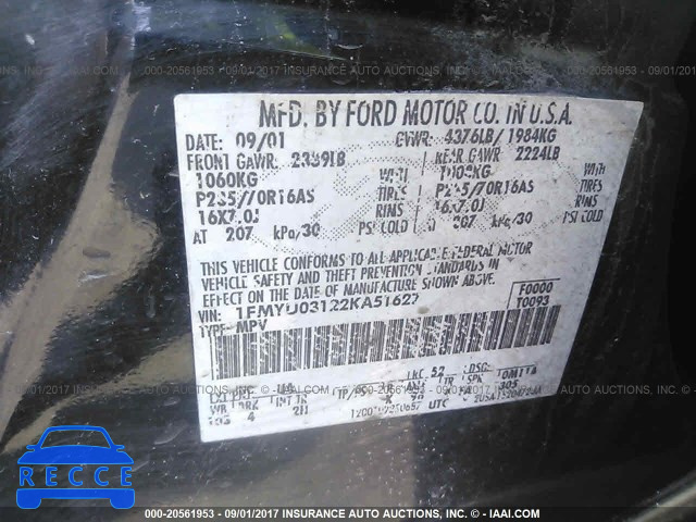 2002 Ford Escape 1FMYU03122KA51627 image 8