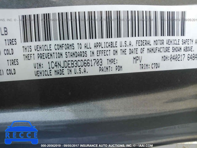 2012 Jeep Compass LATITUDE 1C4NJDEB3CD661703 image 8