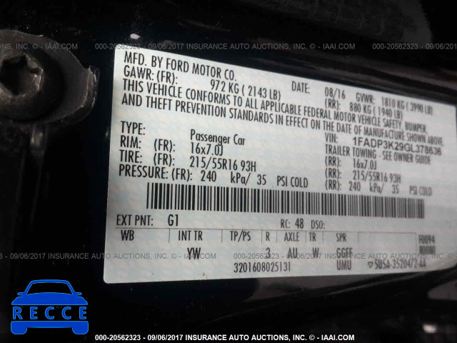 2016 Ford Focus 1FADP3K29GL378636 Bild 8