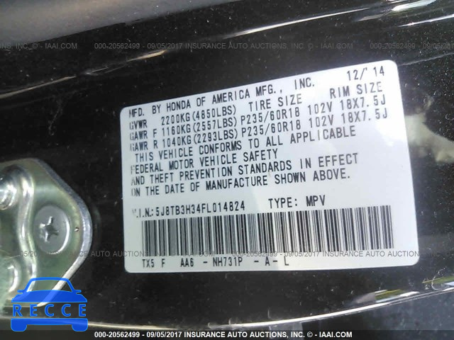 2015 Acura RDX 5J8TB3H34FL014824 image 8