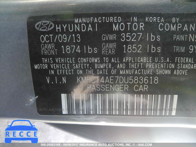 2013 Hyundai Accent KMHCT4AE7DU583618 image 8