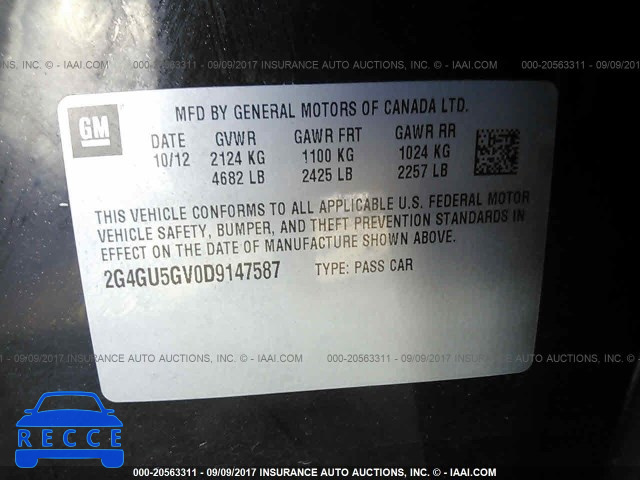 2013 Buick Regal PREMIUM 2G4GU5GV0D9147587 зображення 8