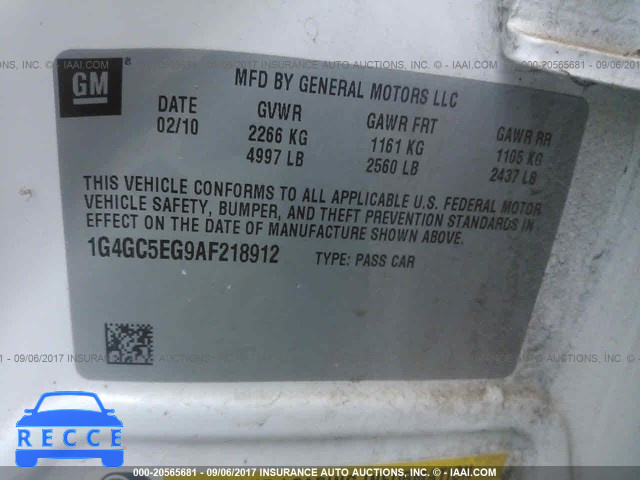 2010 Buick Lacrosse 1G4GC5EG9AF218912 image 8