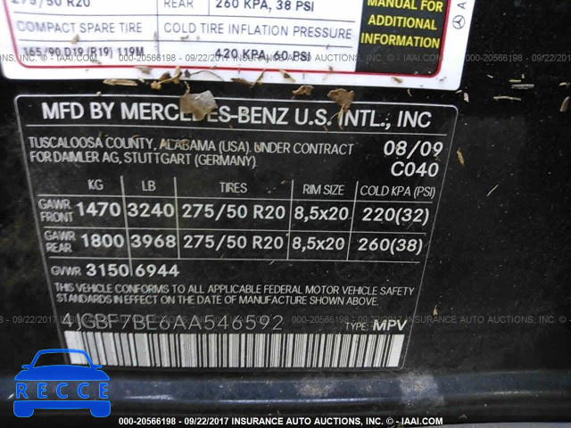 2010 Mercedes-benz GL 450 4MATIC 4JGBF7BE6AA546592 image 8