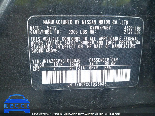 2012 Nissan Leaf SV/SL JN1AZ0CPXCT023035 зображення 8
