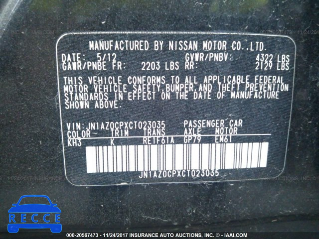 2012 Nissan Leaf SV/SL JN1AZ0CPXCT023035 Bild 8